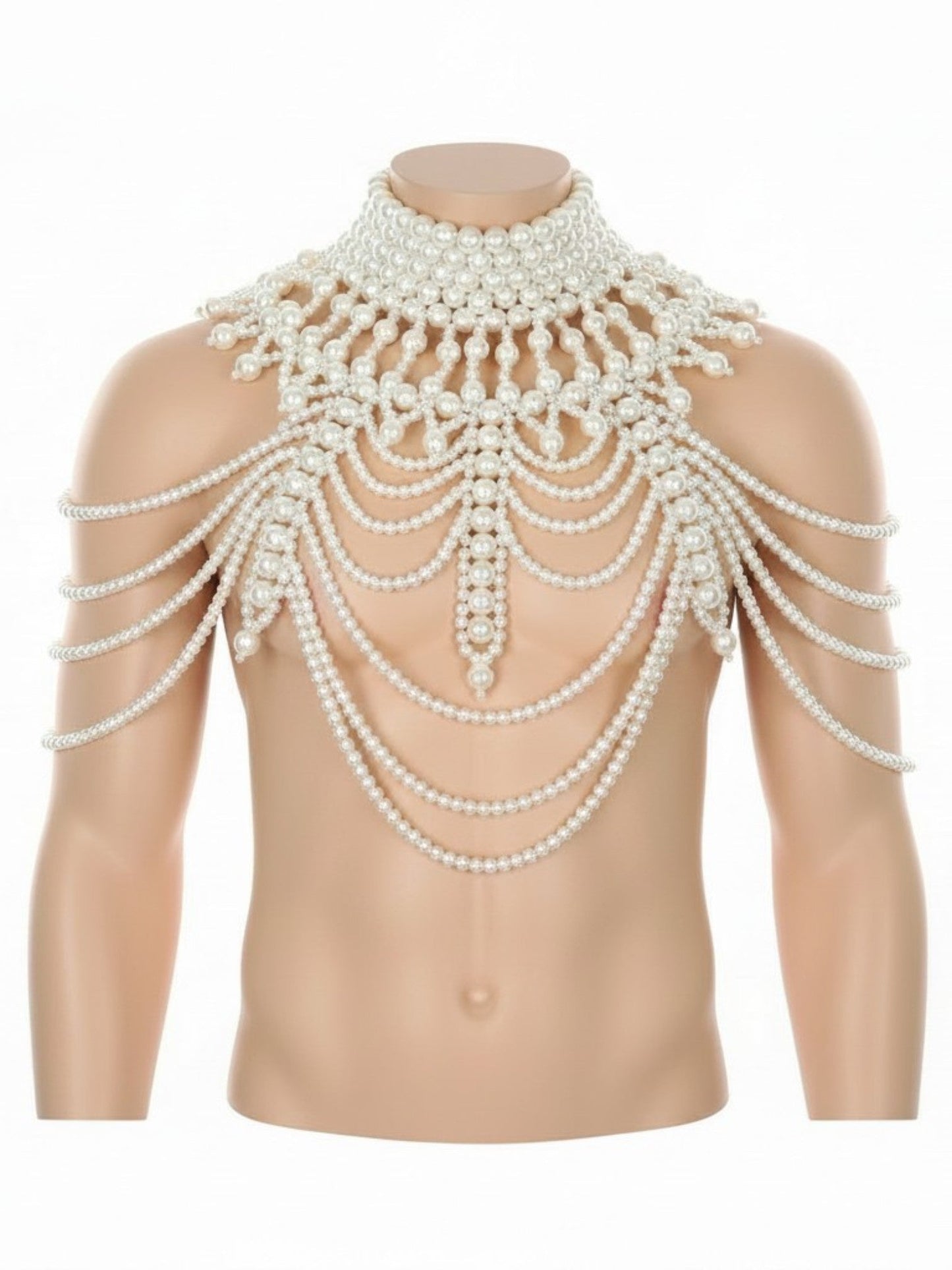 Knobs SF Pearl Chest Piece Necklace - Pearl
