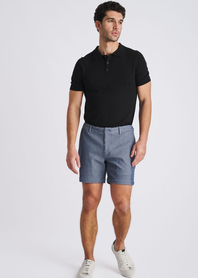 POSTMARC Pinstripe Stretch Knit Chino Shorts - Sky