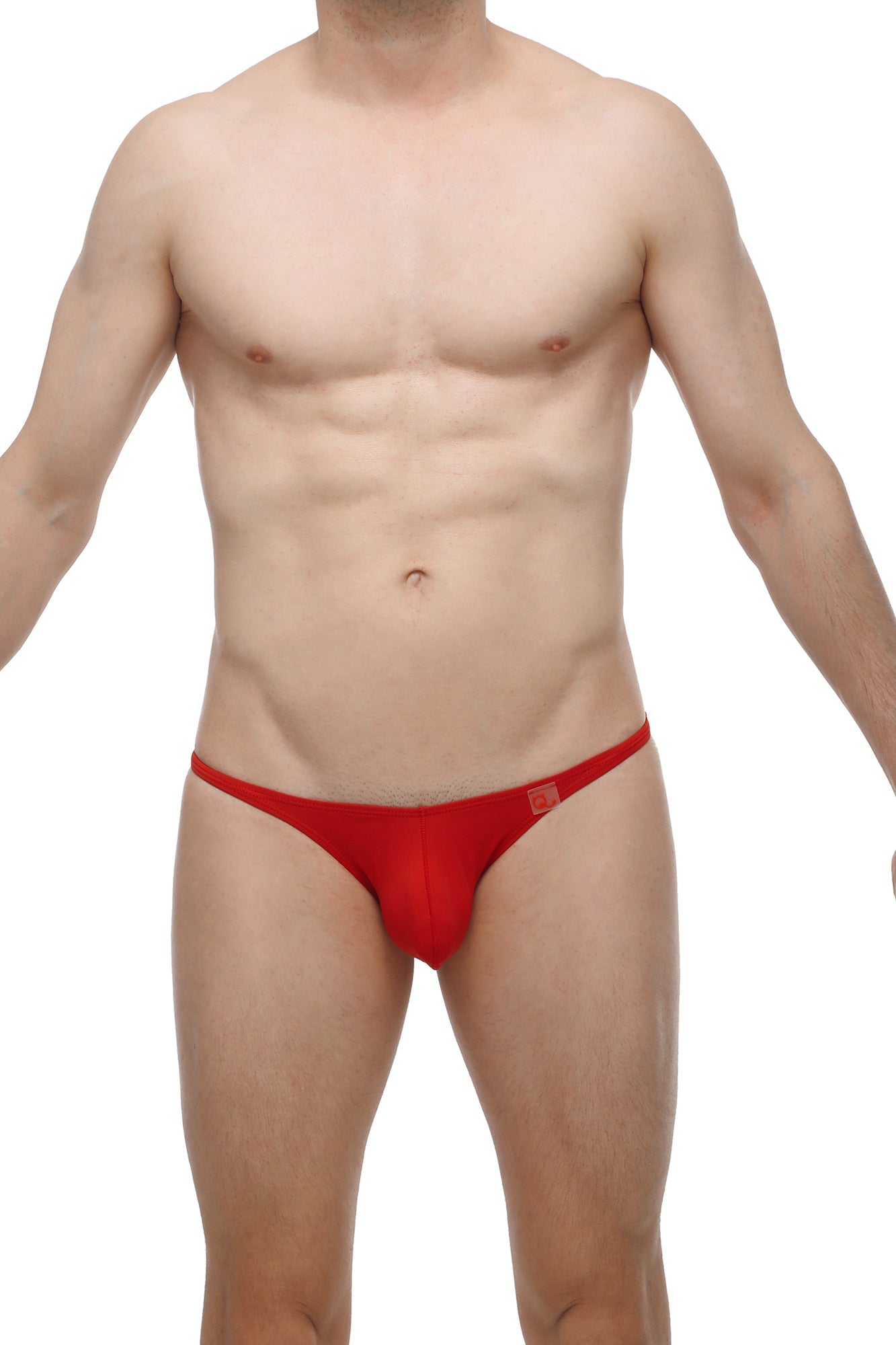 PetitQ bikini Lhery red form-fitting briefs with sleek design and minimalistic branding for comfortable wear