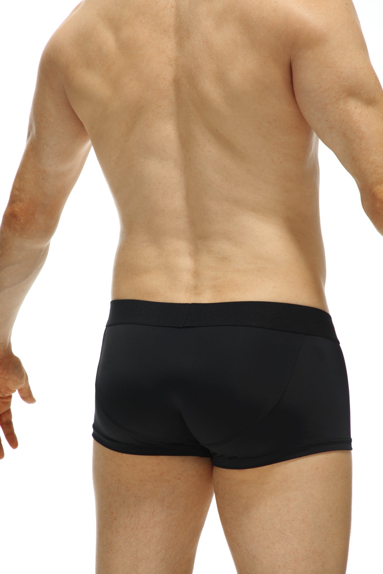 Black athletic briefs petitq boxer protruder recycled black with snug form-fitting design for active wear