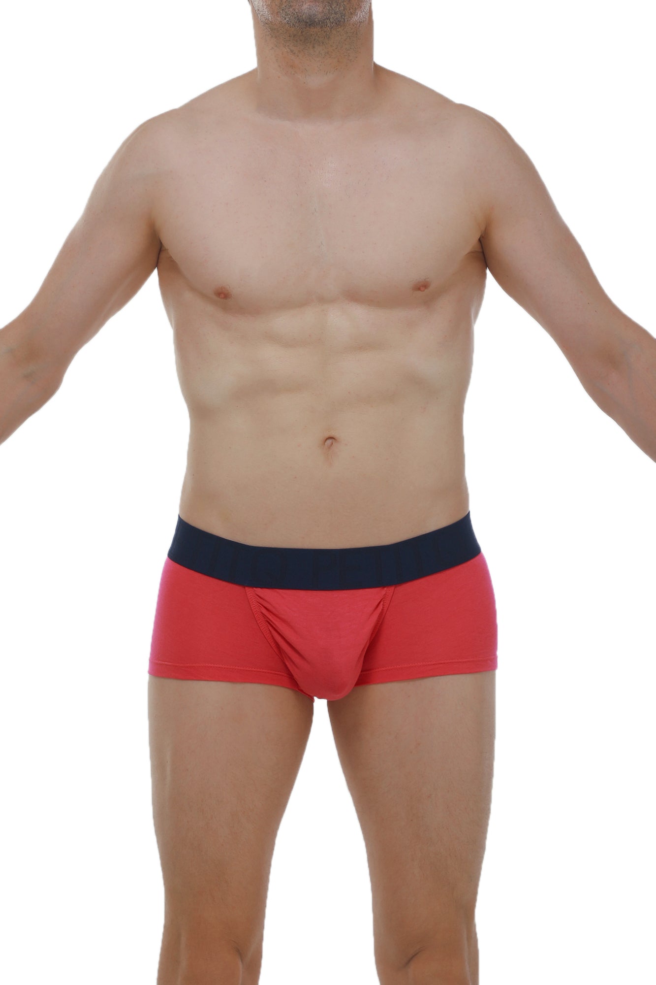 Red men’s briefs petitq boxer taik modal fuchsia with navy blue waistband for comfortable everyday wear