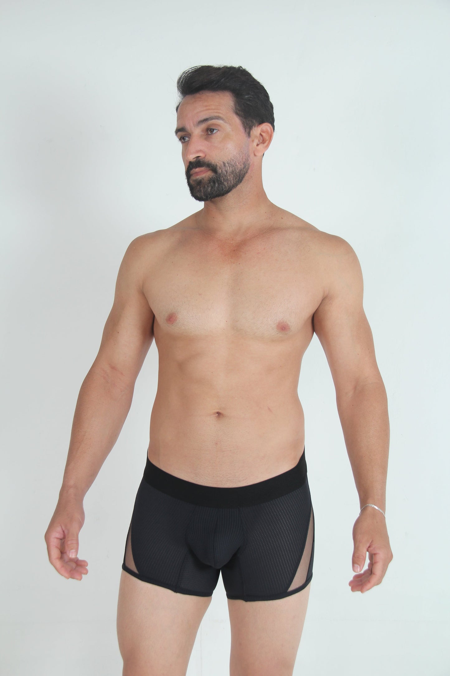 Tulio Mesh Panel Trunk Underwear - Black