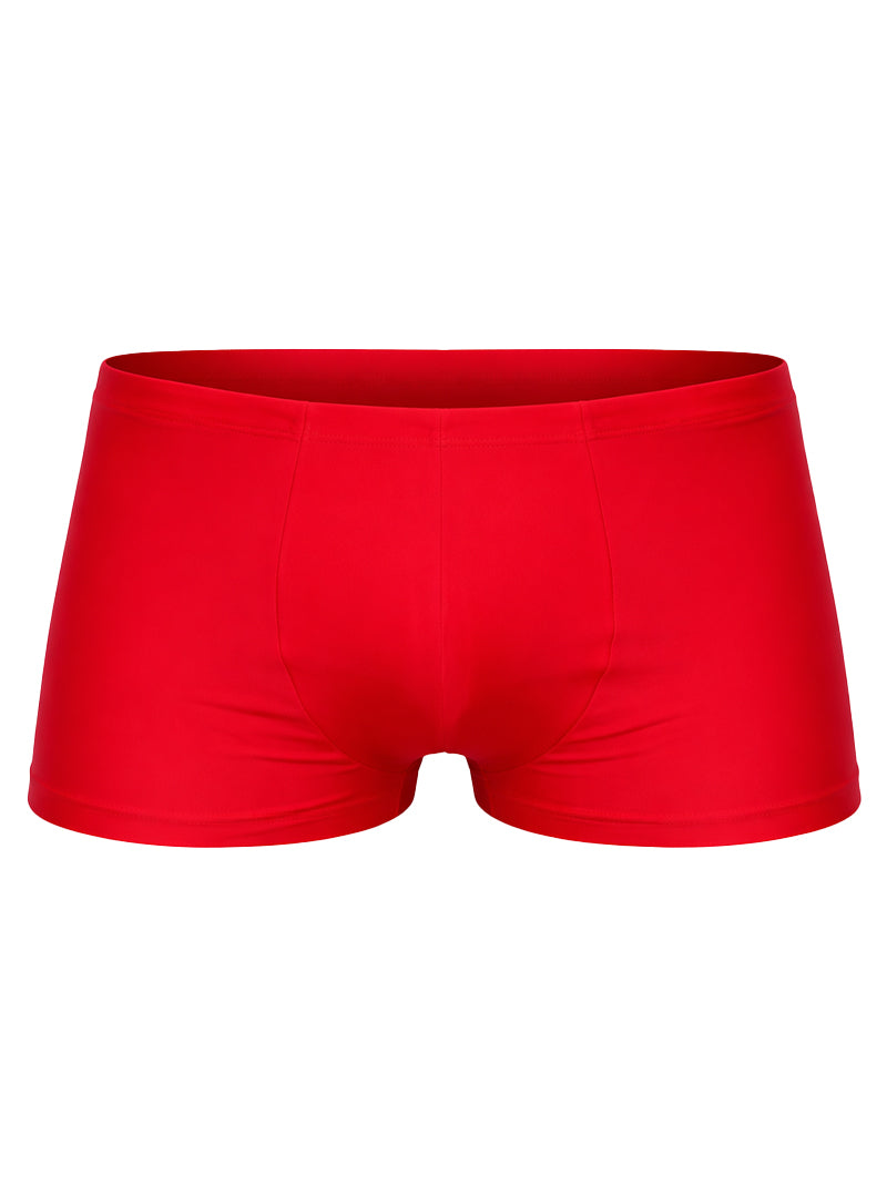 Red solid full coverage trunk made from soft material featuring a comfortable fit by Pride USA.