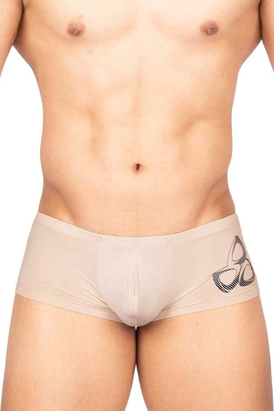 Beige men’s briefs private structure brut4390 bare hipster nude with black geometric logo on the side