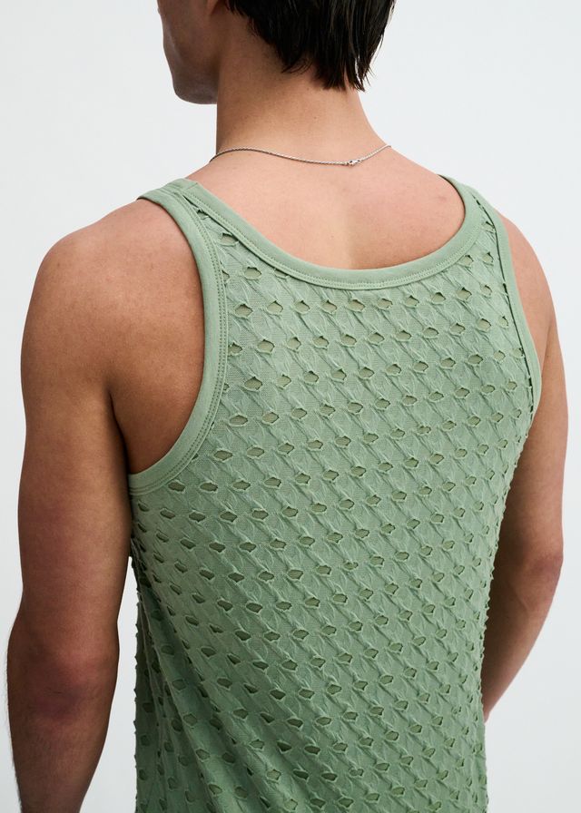 ST33LE Stretch Ripped Knit Tank - Cactus