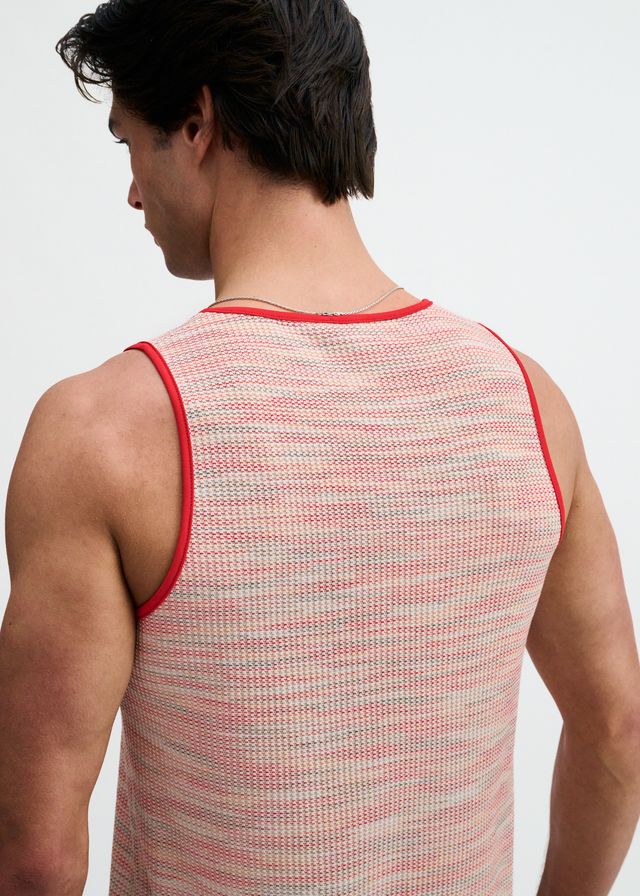 ST33LE Space Dye Textured Knit Tank - Poppy
