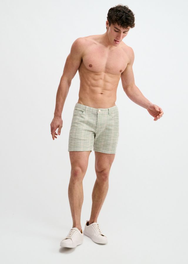 ST33LE Tweed Look Jaquard Stretch Knit Shorts - Clover