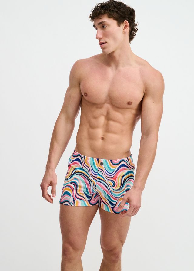 ST33LE Swirls Printed Swim Short - Teal/Multi Swirls