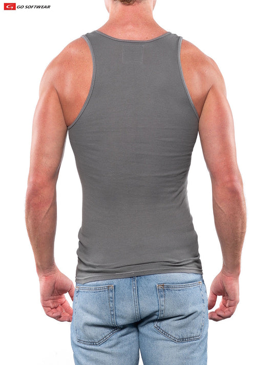 Débardeur côtelé pour homme Go Softwear 4615 - Anthracite