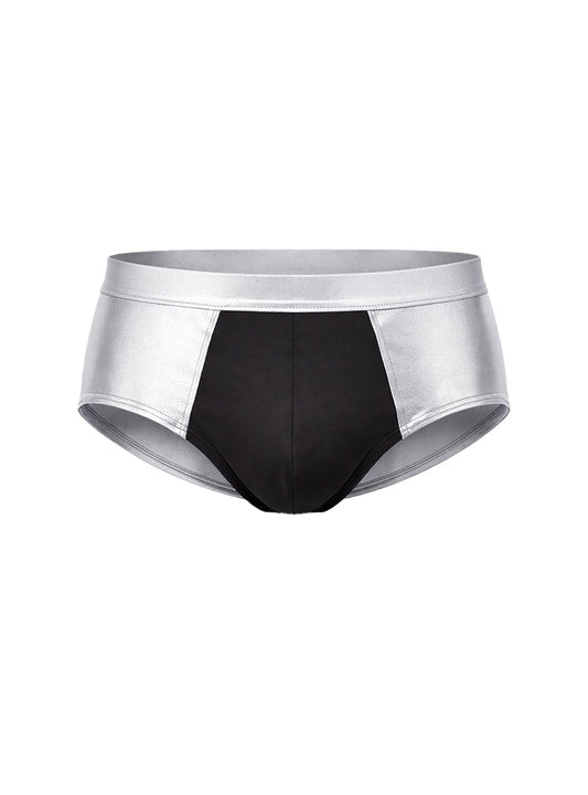 Tartarus Men's Low Rise Coated Two-Tone Brief Silver Finish Brief