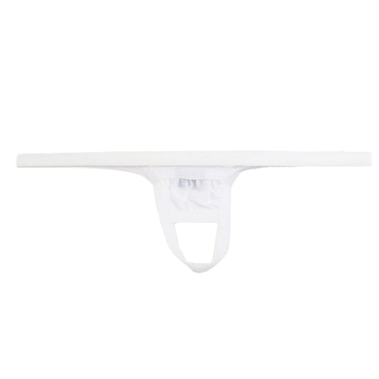 White cotton jockstrap with a simple minimalist design from U-Station ball holder model U0011-100