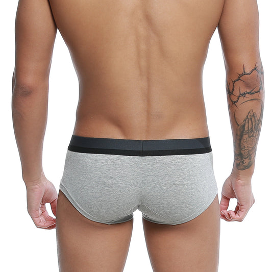 Gray heathered u-station nano boxer briefs with solid black waistband for comfortable everyday wear