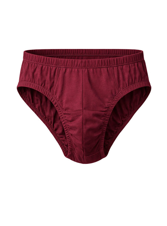 Maroon undergear contour basic brief men’s briefs with elastic waistband and smooth stretchy fabric