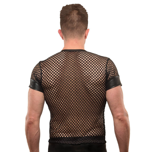 Undergear Men's V-Neck Fishnet T-Shirt
