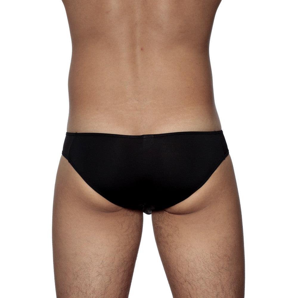 Black groovin underwear athletic v-cut bikini brief with smooth form-fitting design for active comfort