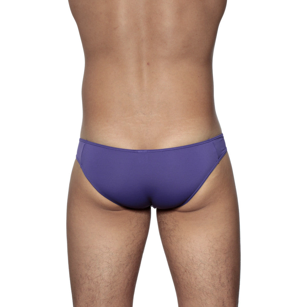 Groovin underwear athletic v-cut bikini brief indigo purple with smooth form-fitting design for active wear