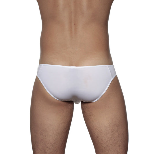 White groovin underwear athletic v-cut bikini brief with smooth seamless design and form-fitting fabric