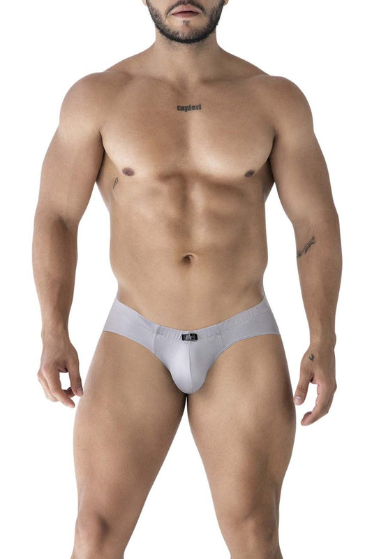 Light gray Xtremen 91218 microfiber briefs with a subtle logo on the front for comfortable everyday wear