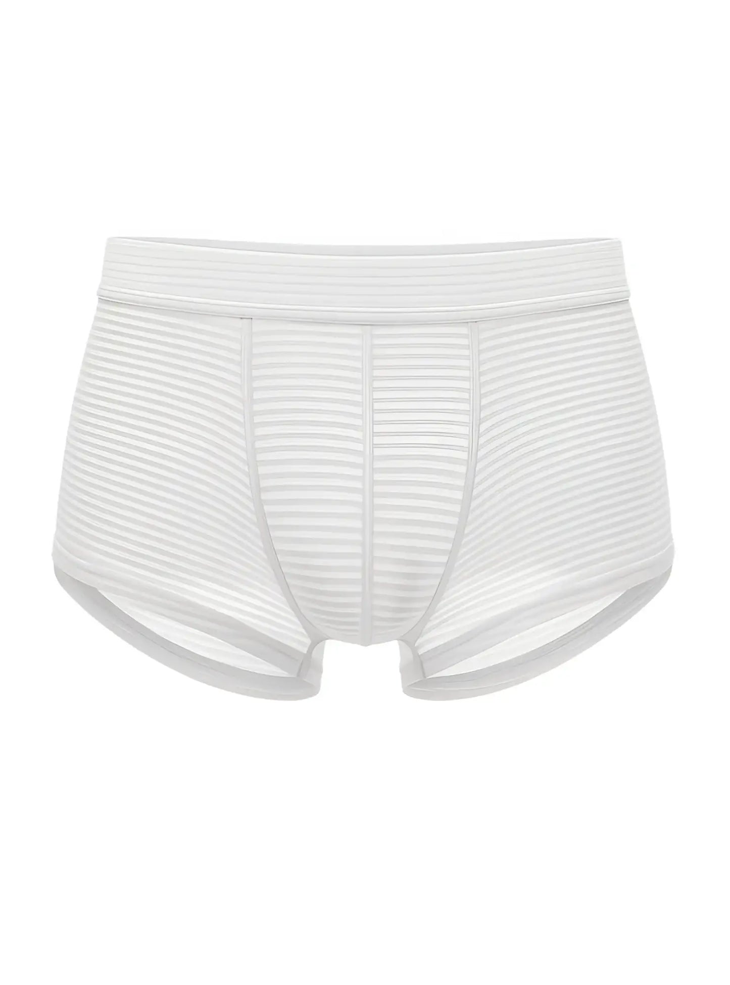ActiveStripe cotton trunk white striped boxer briefs with smooth elastic waistband and subtle vertical ribbing