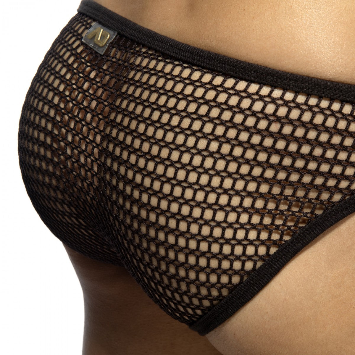 Addicted Openwork Fabric Bikini Brief Underwear - Brown