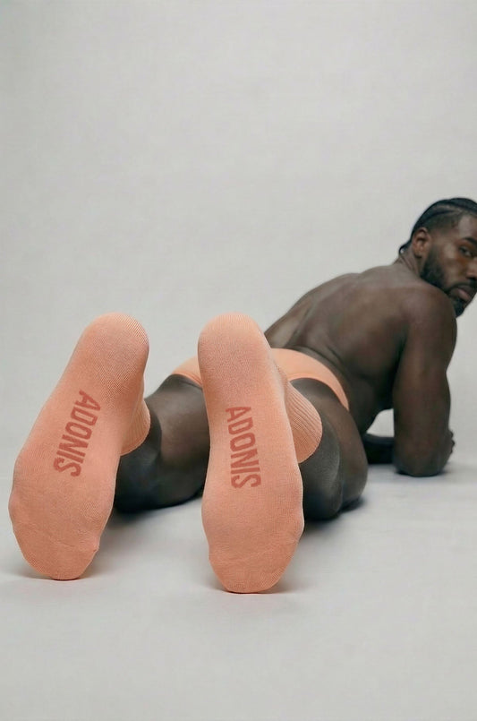 Adonis by Kyhry Men's Peach Cream Crew Sock