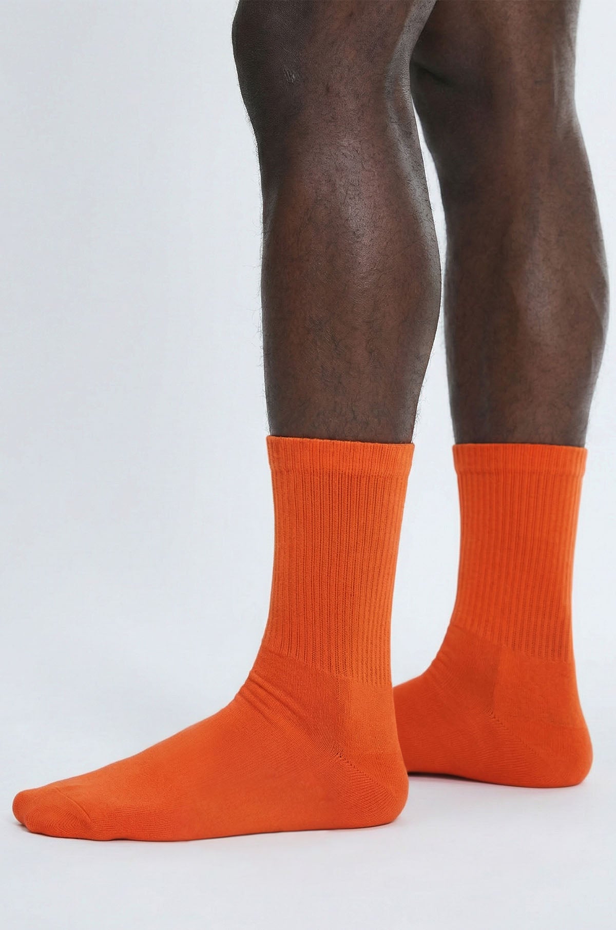 Adonis by Kyhry Men's Rust Orange Crew Sock