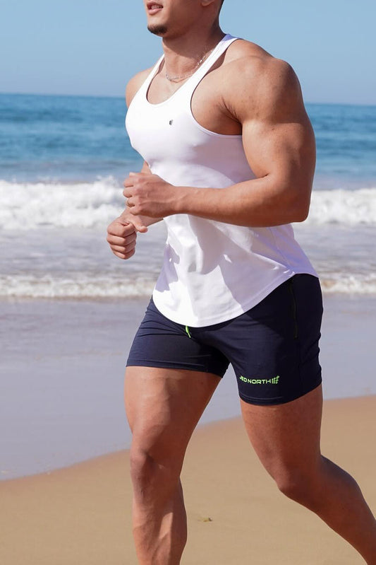 Jed North Men's Fast-Dry Bodybuilding Workout Stringer - White