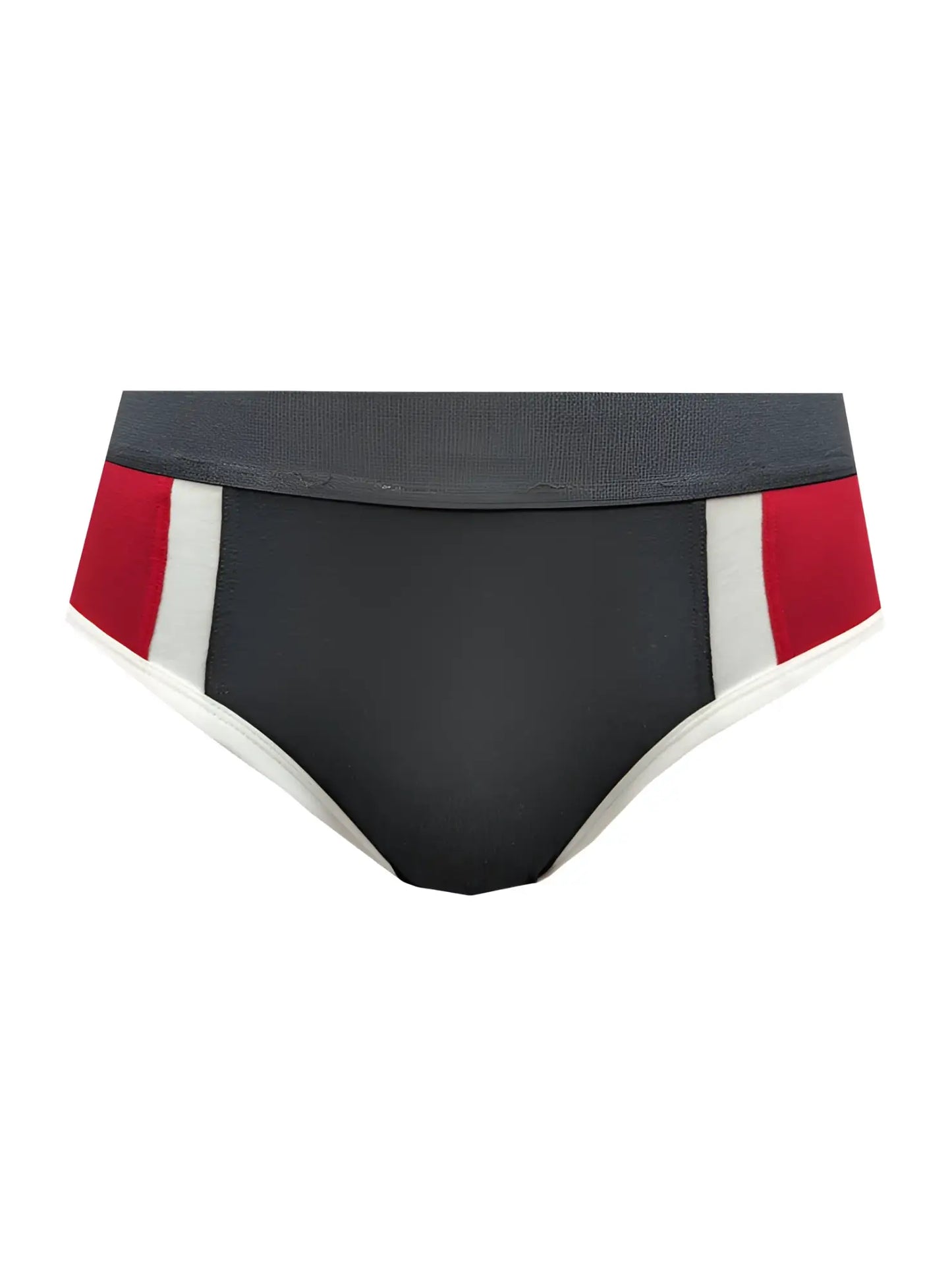 Basix comfort jock black red and white striped briefs with textured waistband for everyday support and comfort