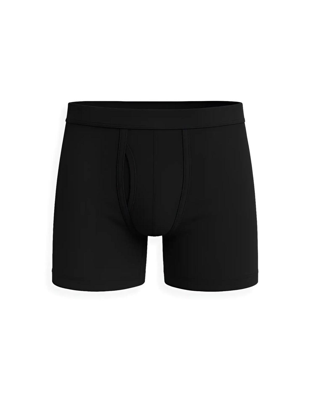 Big mans cotton boxer brief in black features smooth seamless fabric and contoured design for comfort and support