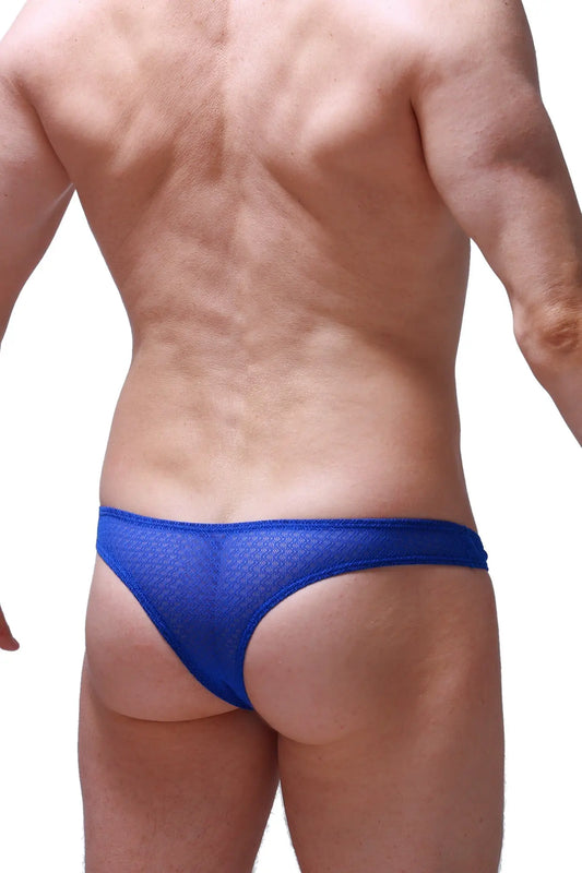 Bikini capri macra blue blue mesh briefs showcasing breathable mesh material and vibrant blue color for comfort and style