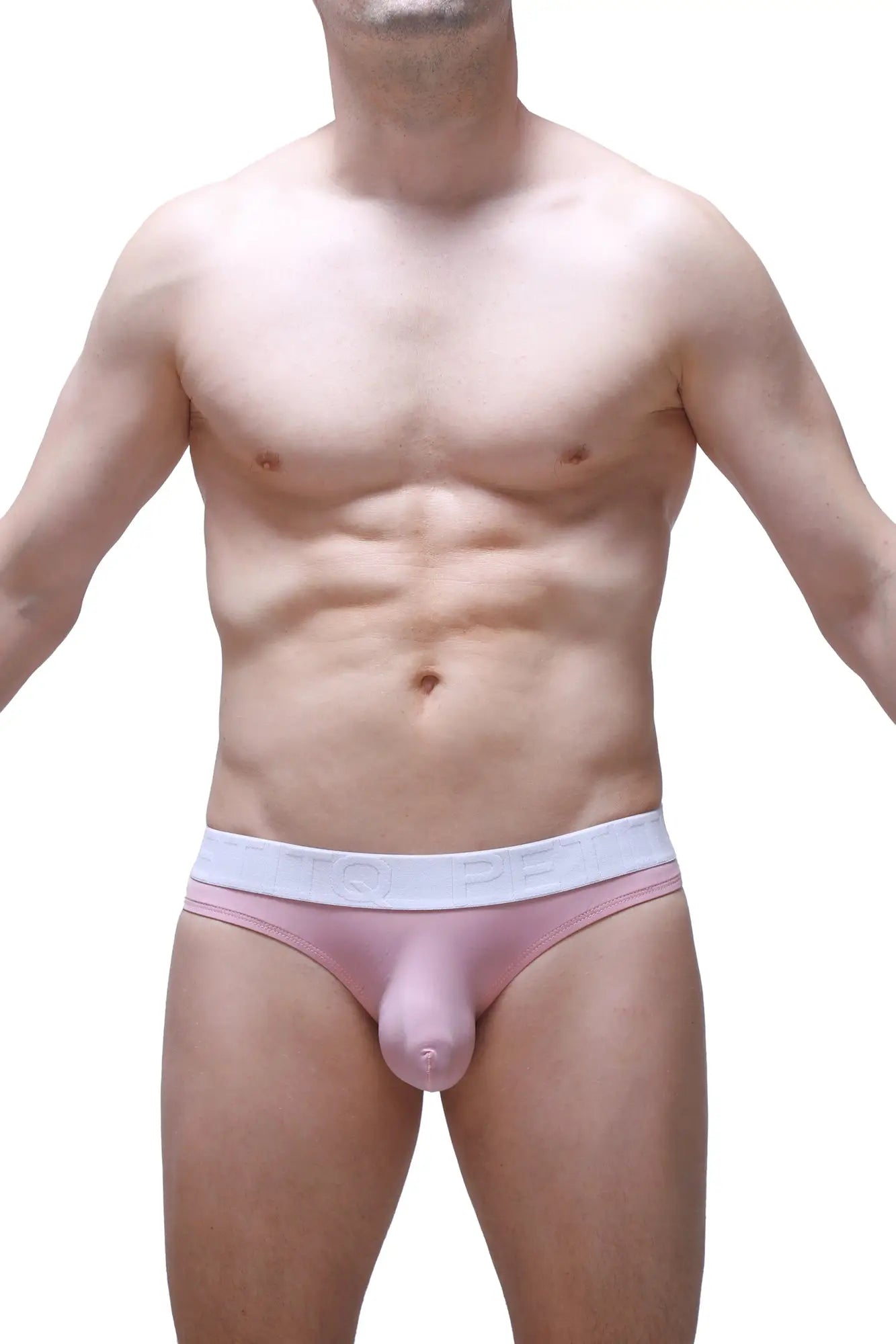 Pink men’s briefs bikini chisa tea rose with white elastic waistband soft comfortable fabric