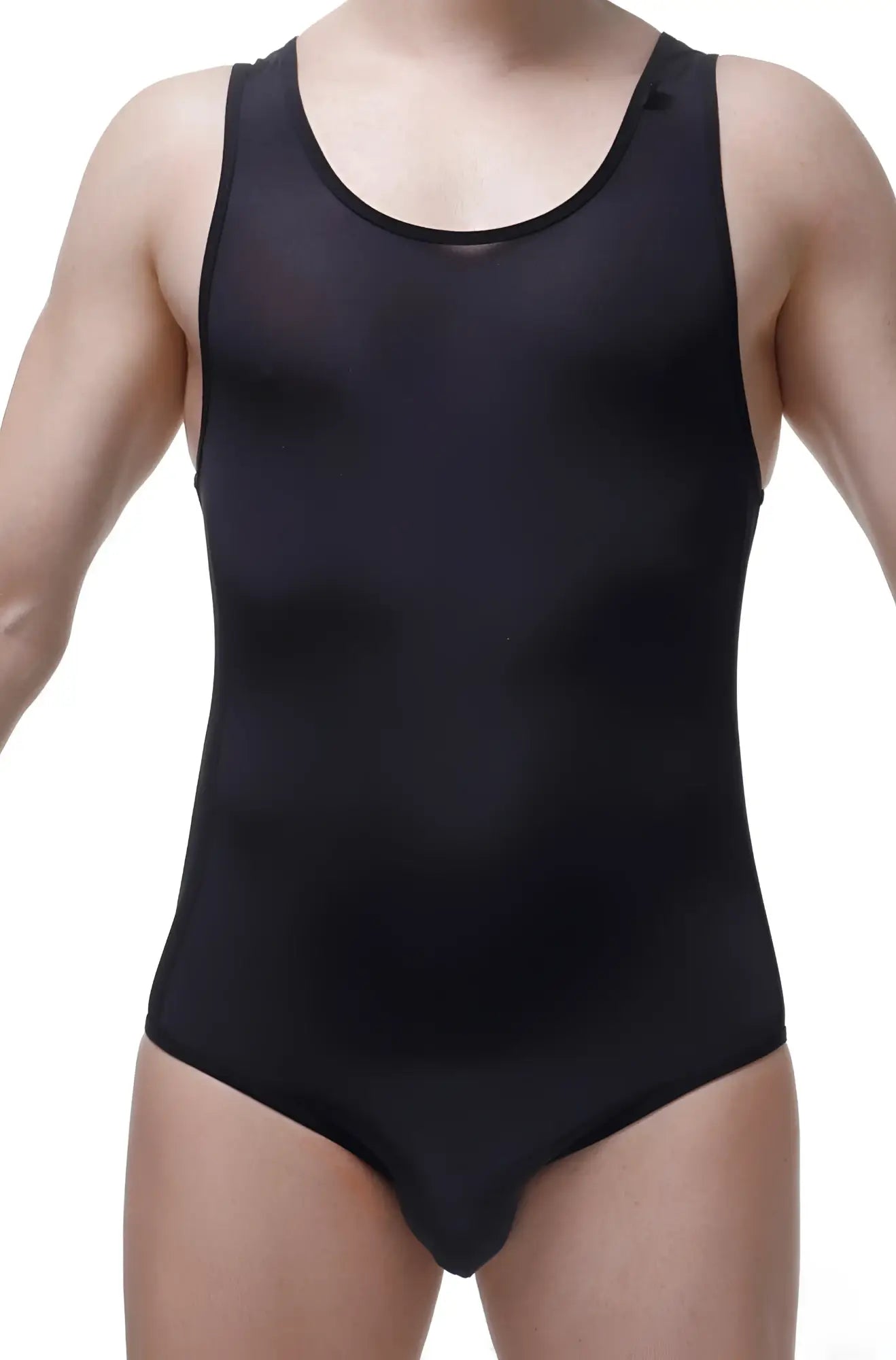 Bodysuit herly black mesh tank top with scoop neckline seamless fit ideal for layering and casual wear