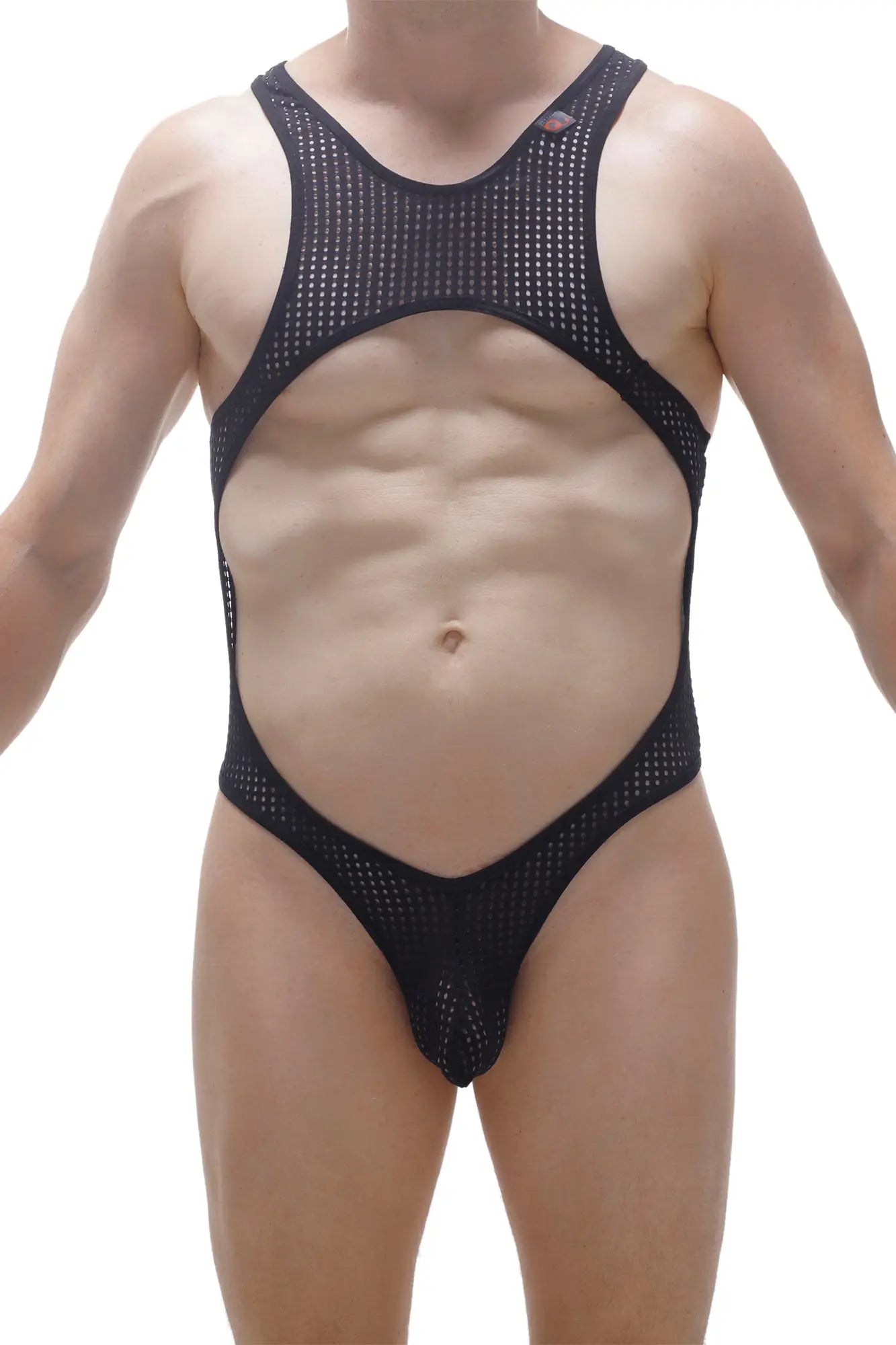 Black mesh bodysuit thong medis durtol one-piece swimsuit with cutout design around torso and legs