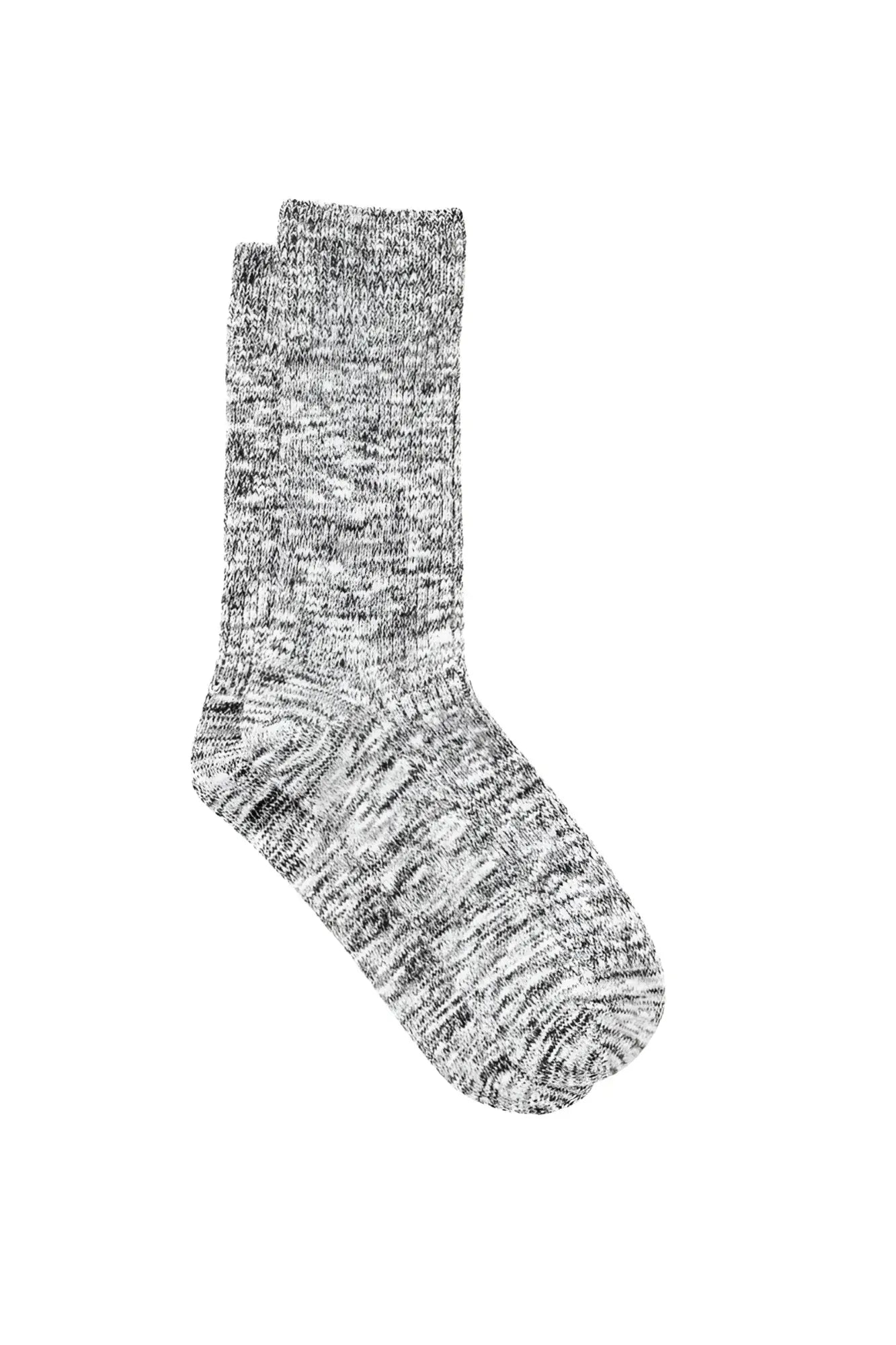 A pair of bonds winter boot crew socks black sypf1n size 11-14 heather gray textured knit with ribbed cuff and toe