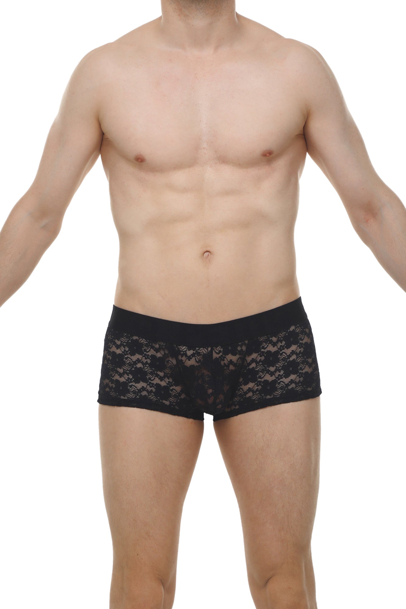 Boxer Montils lace black black lace boxer briefs with solid black waistband for stylish comfort