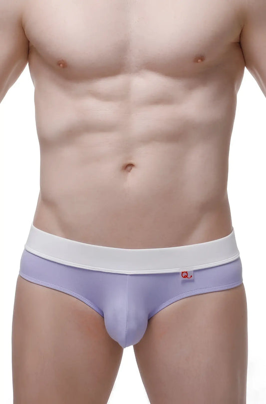 Lavender brief céron bamboo purple men’s briefs with white elastic waistband and small red logo on the side