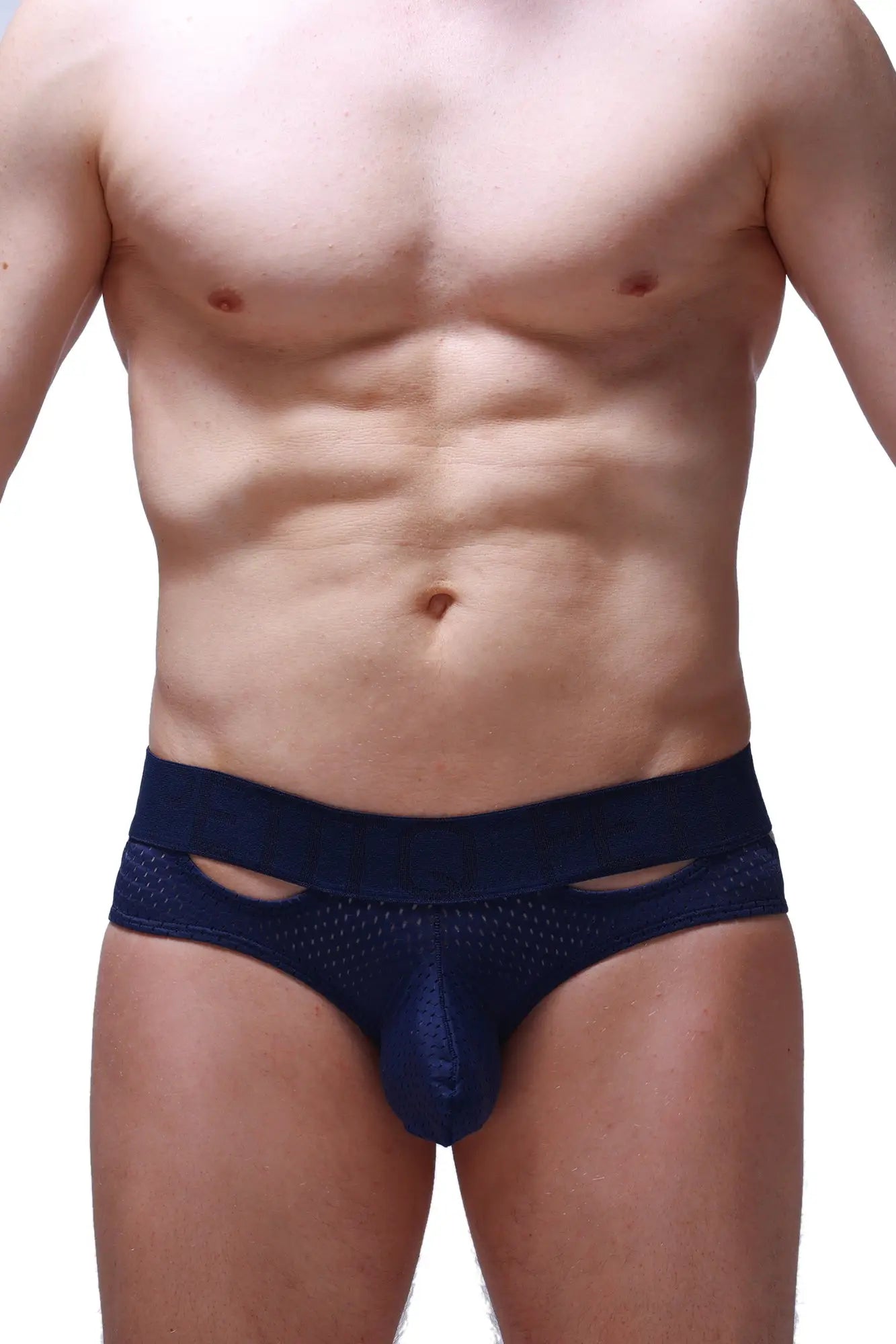 Navy blue mesh briefs brief malans bee with solid waistband and cutout details for breathable comfort