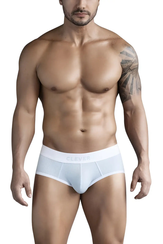 White clever 1733 briefs in blue with textured fabric and elastic waistband for comfortable everyday wear