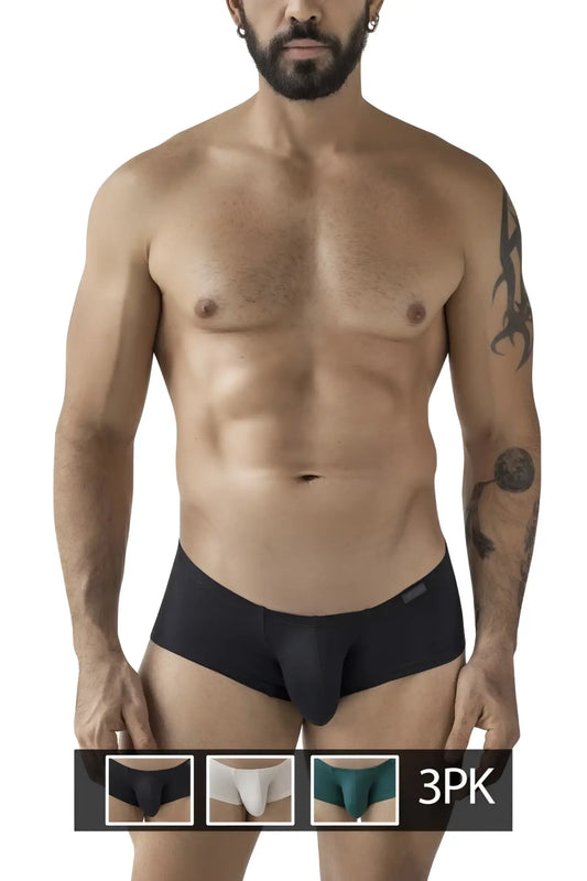 Clever 229963 3pk australian latin trunks multicolored black men’s briefs with smooth form-fitting design