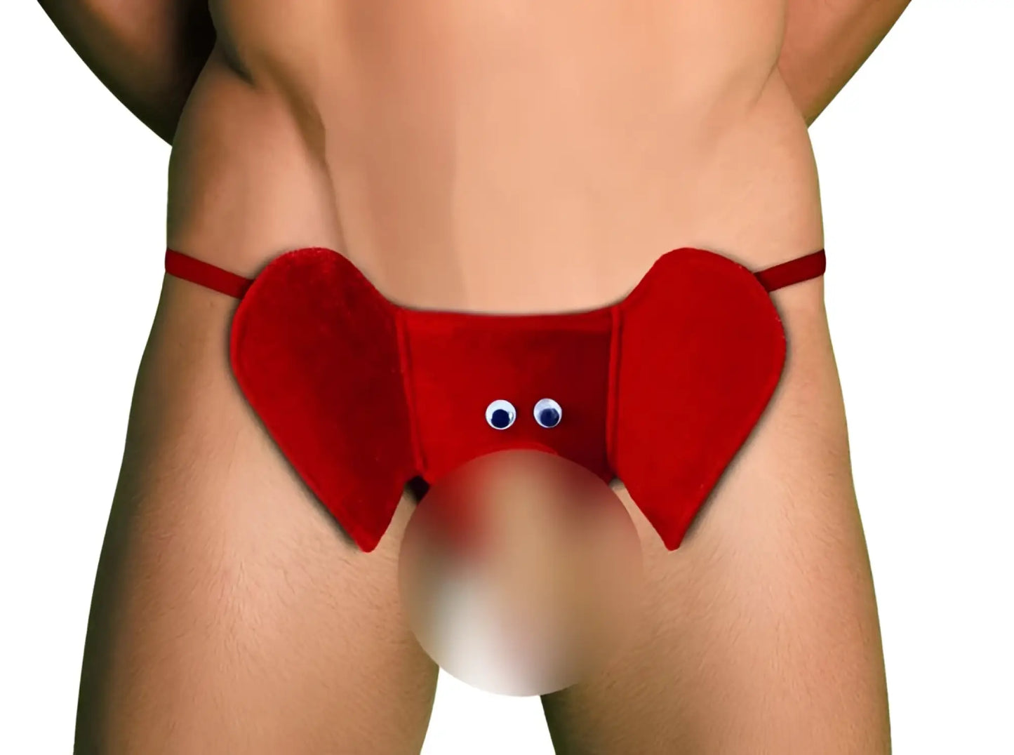Red velvet elephant-themed collection x elephant benjamin g string underwear with googly eyes in red one size