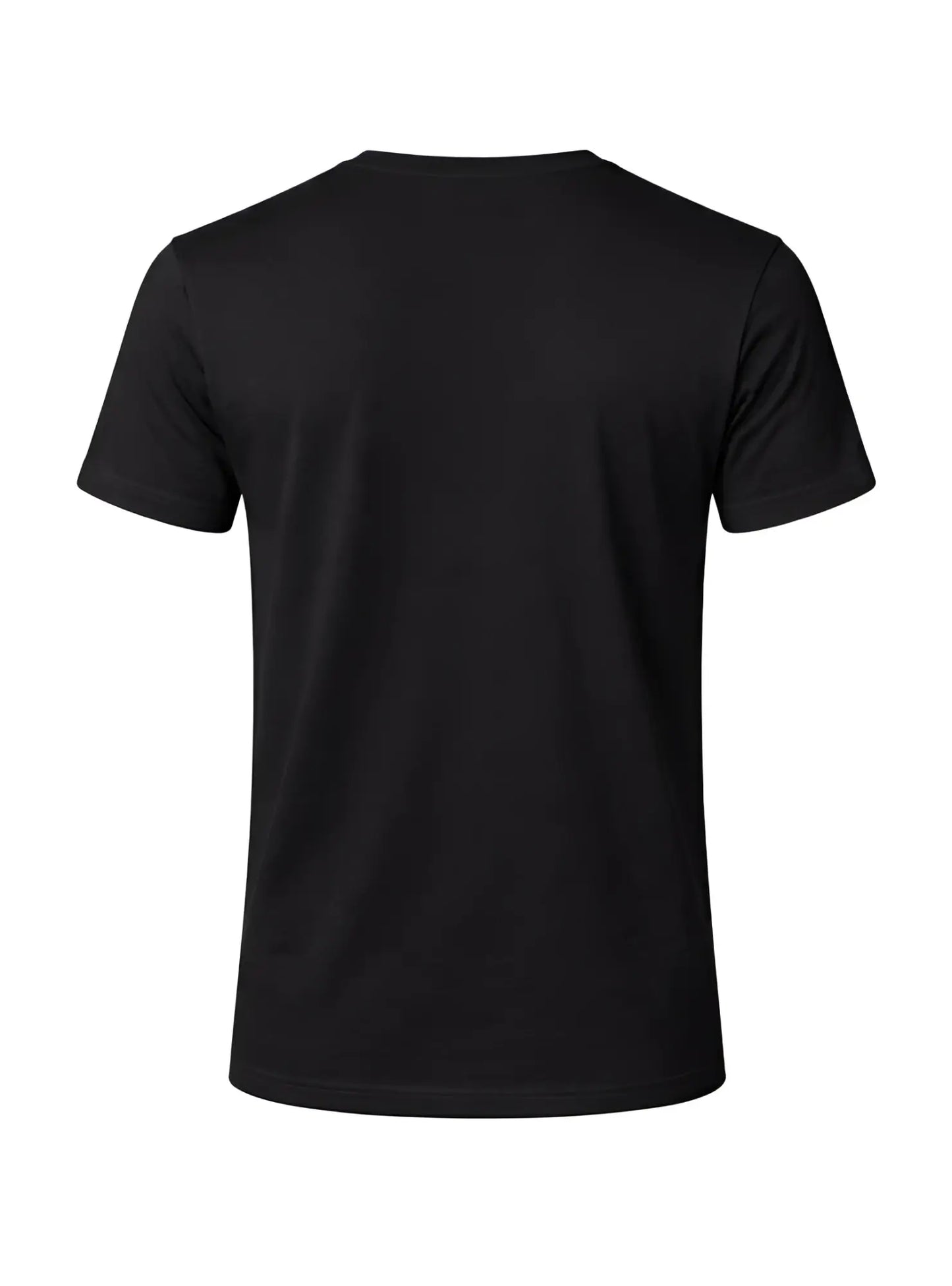 Black short-sleeved cotton t-shirt with classic crew neck design suitable for casual wear