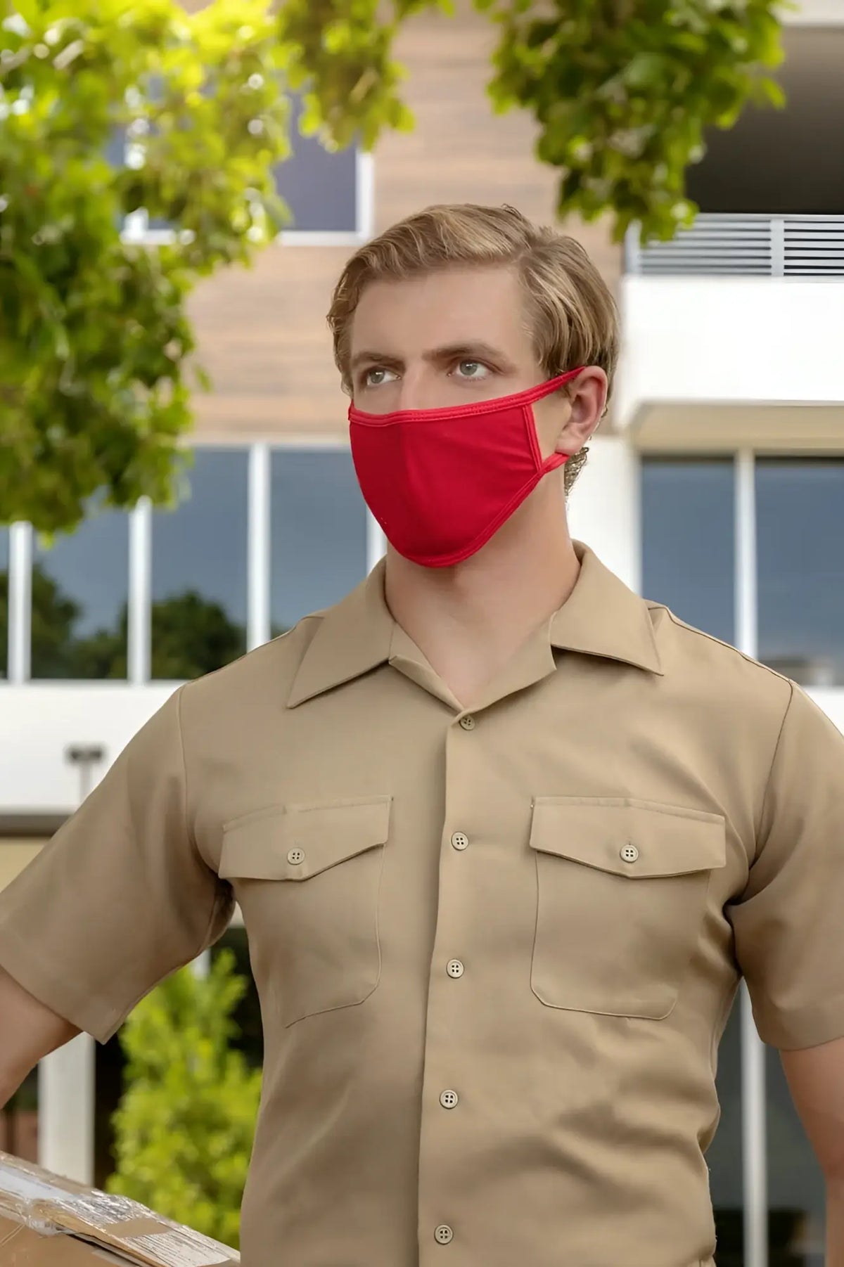 Red fabric face mask cover male TAP003 accessory designed for comfortable daily use