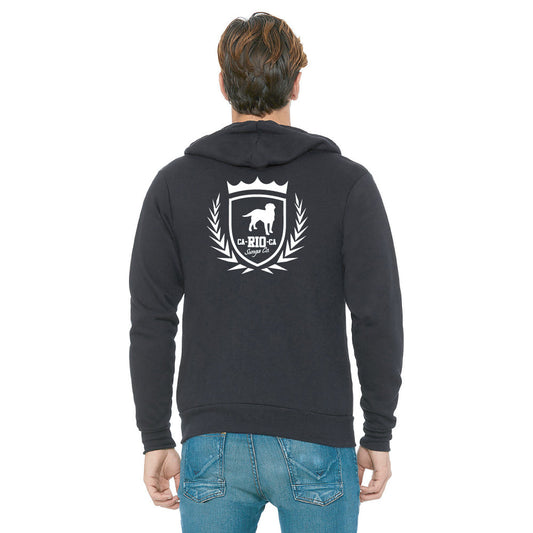 CA-RIO-CA Men's Crest Gray Zip Up Hoodie