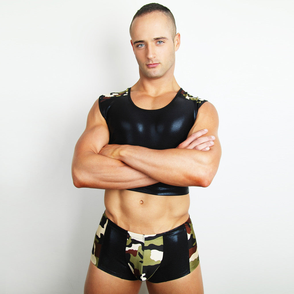 downundergear Herren Activator - Camouflage bauchfreies Muscle-Shirt