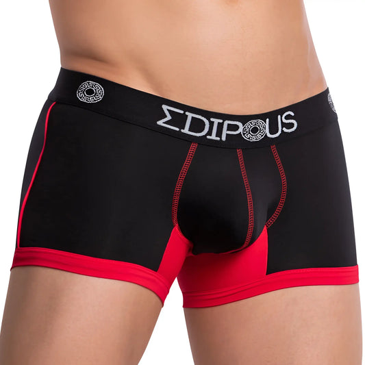 Black and red Edipous EDG026 boxer briefs with bold contrasting design and white Edipus logo waistband
