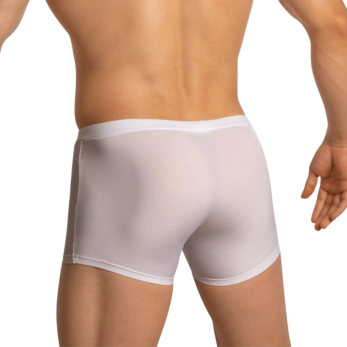 White sheer men’s boxer briefs edipous edg035 with smooth form-fitting design for comfortable wear