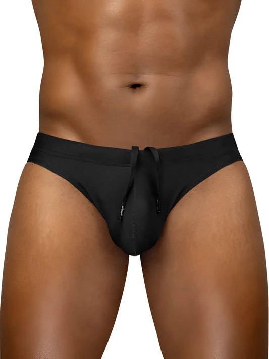 Black ergoWear ew1830 x4d sw swim thongs with drawstring waistband and contoured design for swimming
