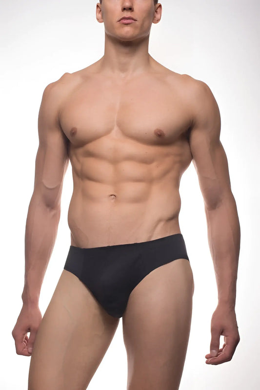 Everyday color contour basic brief black cotton blend daily comfortable womens underwear back side view