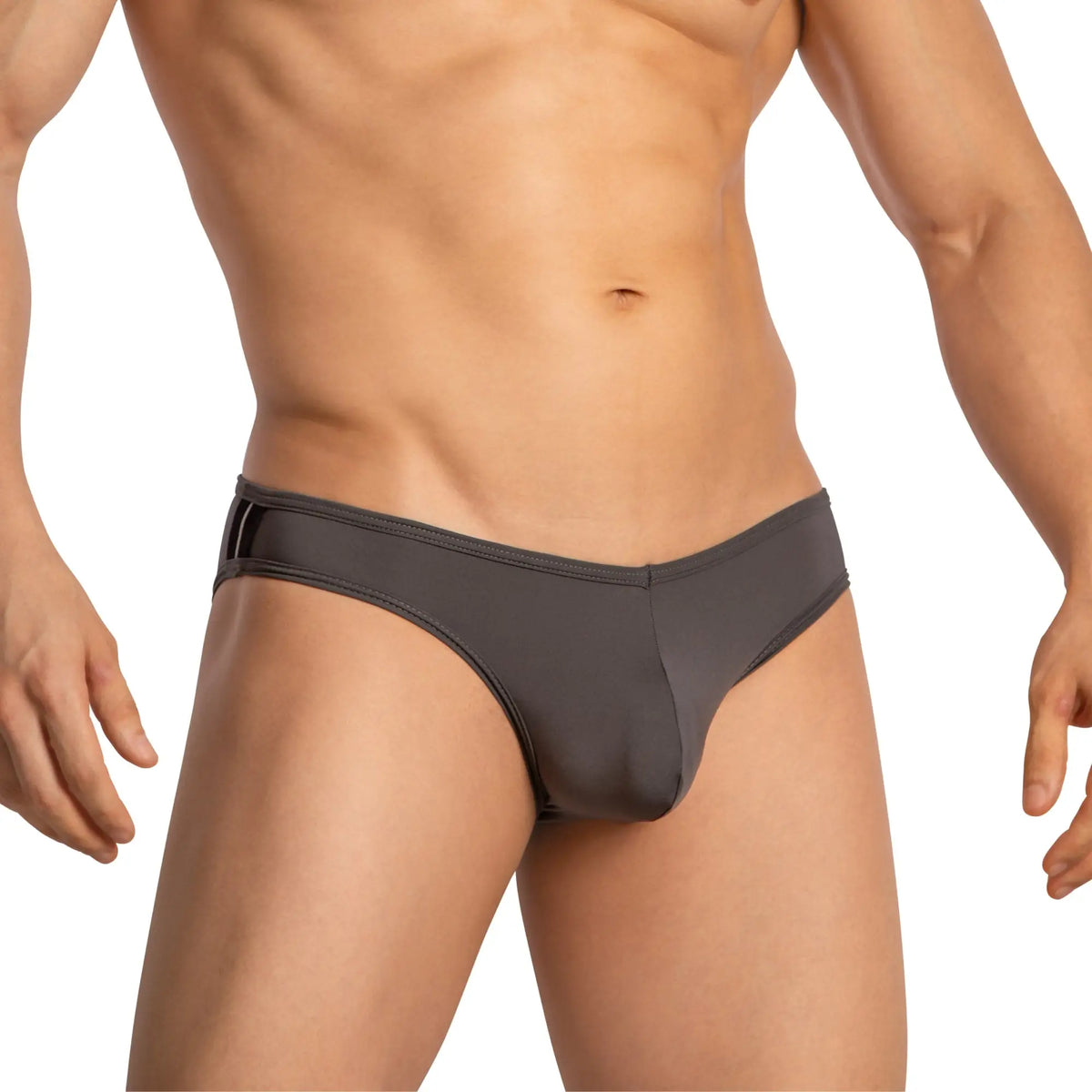 Dark gray feel fei024 bkini brief for men in sleek smooth stretchy fabric with form-fitting design