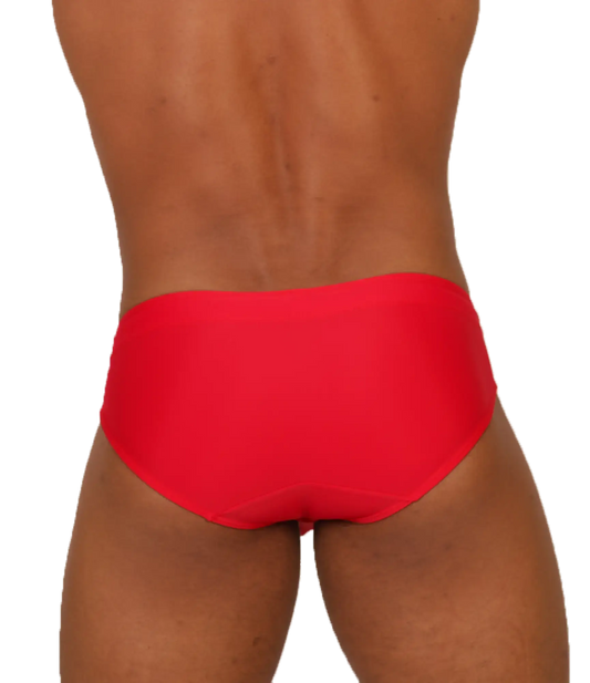 Gigo nice red swimbrief bright red form-fitting swim trunks designed for swimming and beachwear